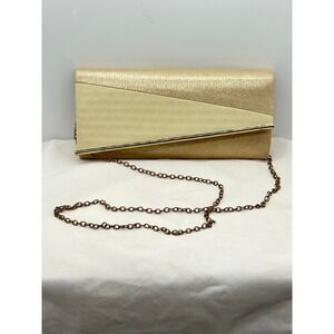 Marina Galante Gold‎ Glitter Clutch Evening Bag Chain Strap